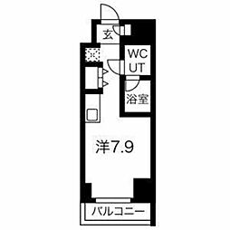 クラリッサ川崎ブルーノ 10階ワンルームの間取り