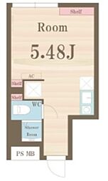 ゼーレ新小岩 3階ワンルームの間取り