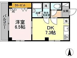 イレール並木 2階1DKの間取り