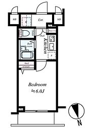 グローバン板橋 1Kの間取図画像