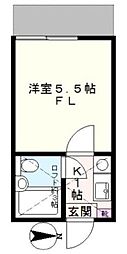 b'CASA北越谷re-born 1Kの間取図画像