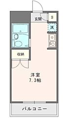 メゾンロートレック 1Kの間取図画像