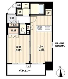 OrchidResidence蔵前 1LDKの間取図画像