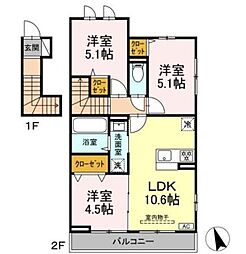 エクラン ウルー湘南N 3LDKの間取図画像