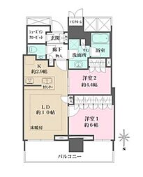 ザ・パークハウス晴海タワーズティアロレジデンス 2LDKの間取図画像