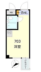 トップルーム道玄坂No.1 ワンルームの間取図画像