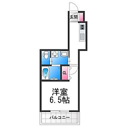 JR阪和線 津久野駅 徒歩9分の賃貸アパート 1階1Kの間取り