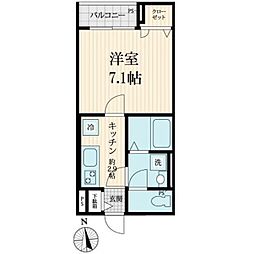 ヴィルヴィレッジ亀戸 1Kの間取図画像