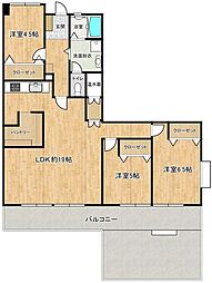 九サンビル 3LDKの間取図画像