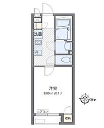 クレイノ杉山4 1Kの間取図画像