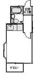 シェロ八幡宿 2階ワンルームの間取り