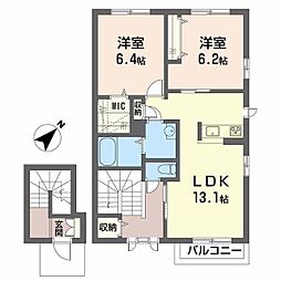 シャーメゾン翔 2LDKの間取図画像