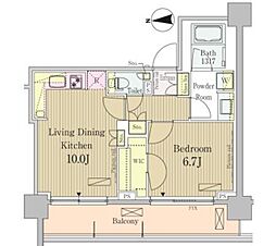 パークアクシス池田山 1LDKの間取図画像