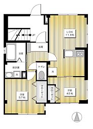 ファミリエ早稲田 1階2LDKの間取り