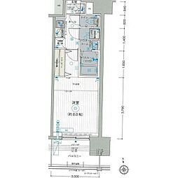 JR中央線 八王子駅 徒歩8分の賃貸マンション 4階1Kの間取り