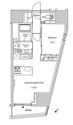 ザ・パークハビオ市ヶ谷ウエスト 1LDKの間取図画像