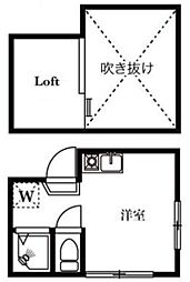 グランエスパシオ ワンルームの間取図画像