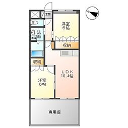 JR和歌山線 紀伊小倉駅 徒歩6分の賃貸アパート 1階2LDKの間取り