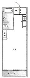 目黒第8コーポ 1階ワンルームの間取り