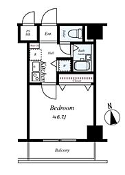 ラ・シード八王子 5階1Kの間取り