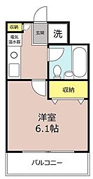イーズハイツ 1Kの間取図画像