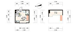 ザ・ヒルズ中野 ワンルームの間取図画像