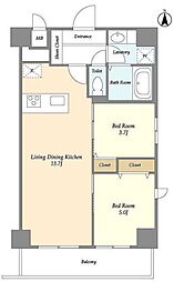 グランカーサ南千住 2LDKの間取図画像