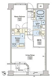 レジディアタワー上池袋パークサイド 1SLDKの間取図画像