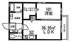 エクセルカーサ立場 1LDKの間取図画像