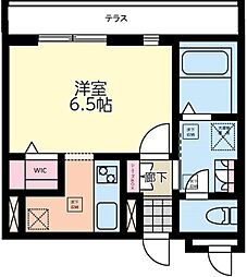 メゾングリシーヌSENZOKU 1Kの間取図画像