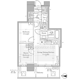 パークシティ中野ザタワーブリーズ 2LDKの間取図画像