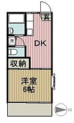 ホワイトアピア 1DKの間取図画像