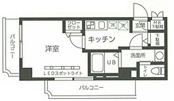 パレス北参道 1Kの間取図画像