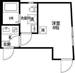 SBメゾン江北 1階1Kの間取り