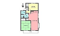 ファミール陽光台Ａ 1階2LDKの間取り
