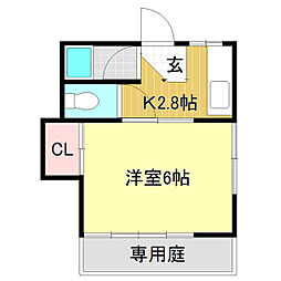 ケービレッジ東雲 1Kの間取図画像