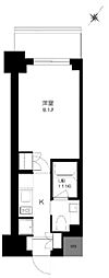 プライマル勝どき 1Kの間取図画像