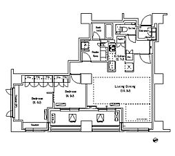 パークアクシス代官山 8階2LDKの間取り