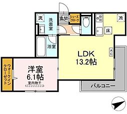 プエンテ 1LDKの間取図画像