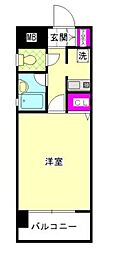 ピュアドームグランディー博多 1Kの間取図画像