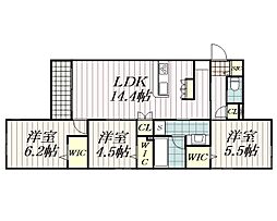 NAKASU 2階3LDKの間取り