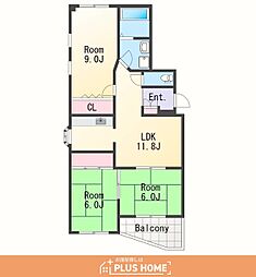 プレゼンス浜の宮 3LDKの間取図画像