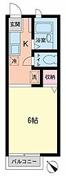 ウィスタリア 1Kの間取図画像