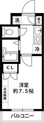 ルイーネ調布 1Kの間取図画像