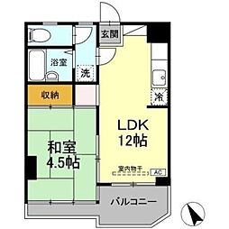 守屋ハイツ 3階1LDKの間取り