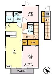 サンボナール 2LDKの間取図画像
