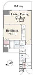 RiverPark門前仲町 1LDKの間取図画像