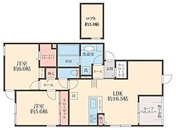 ＬＵＬＵ西尾久 3階2LDKの間取り