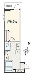 MELLAS西浦和V 1Kの間取図画像