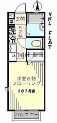 Y.K.LFLAT 1Kの間取図画像